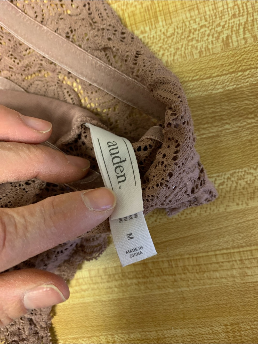 Auden Lightly Lined Racerback Bralette - Dusty Rose Lace - Picture 4 of 10